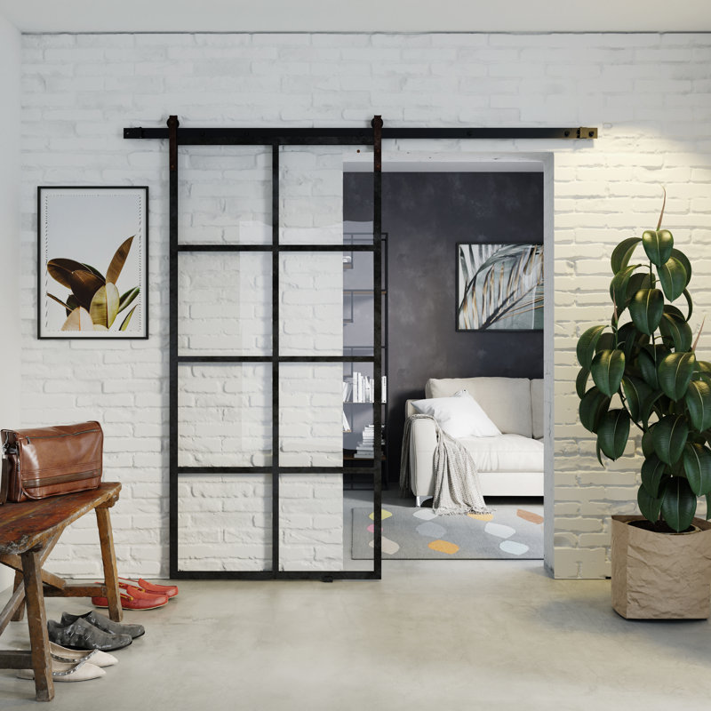 ClearAmbient Schiebetür Minter aus Metall/Glas | Wayfair.de